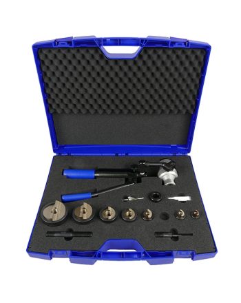 Hand-Hydraulikgerät mit Blechlocher-Satz metrisch M 16 – M 63 für VA-Material